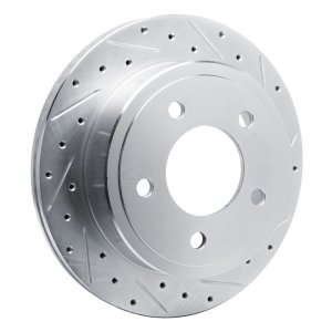 Dodge Ram 1500 Van Brake Rotor (1) - Rear Right - R1 Concepts - Drilled & Slotted - Silver - 2003